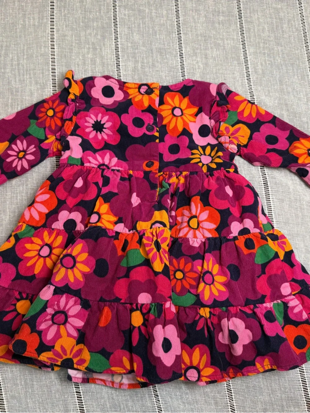 Girl's Size 12/18 M  Gymboree Purple Daisy Floral Corduroy Dress Long Sleeve